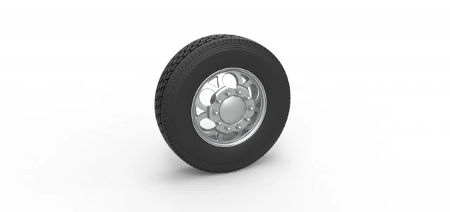 Front custom wheel of semi truck Version 15 Scale 1 to 25 3D Print Model .c4d .max .obj .3ds .fbx .stl .blend 