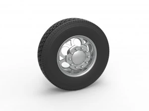 Ruota anteriore personalizzata del semirimorchio Versione 15 Scala da 1 a 25 Modello di stampa 3D