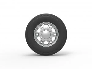 Front custom wheel of semi truck Version 15 Scale 1 to 25 3D Print Model