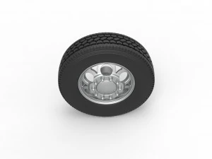 Front custom wheel of semi truck Version 15 Scale 1 to 25 3D Print Model