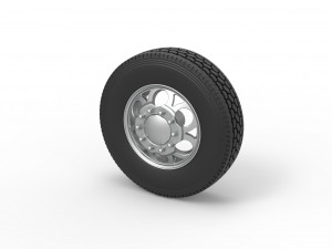 Front custom wheel of semi truck Version 15 Scale 1 to 25 3Dプリントモデル