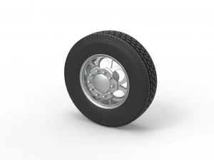 Front custom wheel of semi truck Version 15 Scale 1 to 25 3D Print Model