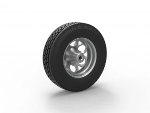 Front custom wheel of semi truck Version 15 Scale 1 to 25 3D Print Model