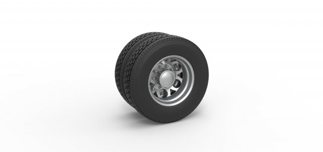 Rear custom wheel of semi truck Version 15 Scale 1 to 25 Modelo de impresión 3D .c4d .max .obj .3ds .fbx .stl .blend 