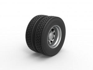Rear custom wheel of semi truck Version 15 Scale 1 to 25 Modelo de impresión 3D