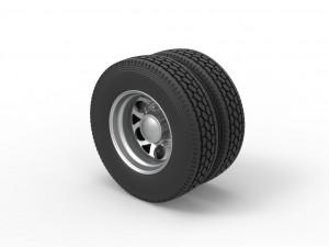 Rear custom wheel of semi truck Version 15 Scale 1 to 25 Modelo de impresión 3D