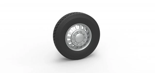 Front custom wheel of semi truck Version 16 Scale 1 to 25 3D Print Model .c4d .max .obj .3ds .fbx .stl .blend 