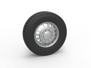 Front custom wheel of semi truck Version 16 Scale 1 to 25 Modelo de impresión 3D