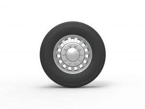 Front custom wheel of semi truck Version 16 Scale 1 to 25 3D Print Model