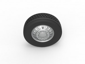 Front custom wheel of semi truck Version 16 Scale 1 to 25 3Dプリントモデル