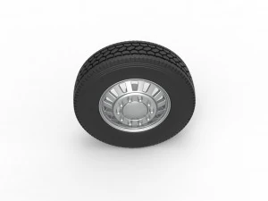 Front custom wheel of semi truck Version 16 Scale 1 to 25 3D Print Model
