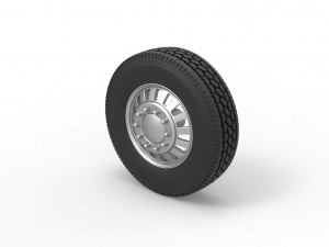 Front custom wheel of semi truck Version 16 Scale 1 to 25 3Dプリントモデル