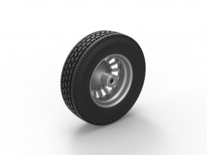 Front custom wheel of semi truck Version 16 Scale 1 to 25 3Dプリントモデル