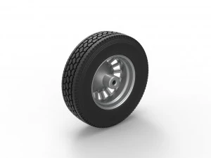 Front custom wheel of semi truck Version 16 Scale 1 to 25 3D Print Model