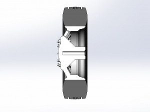 Front custom wheel of semi truck Version 16 Scale 1 to 25 3Dプリントモデル