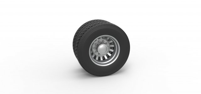 Rear custom wheel of semi truck Version 16 Scale 1 to 25 3D प्रिंट मॉडल .c4d .max .obj .3ds .fbx .stl .blend 