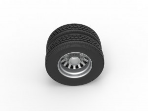 Rear custom wheel of semi truck Version 16 Scale 1 to 25 3D प्रिंट मॉडल