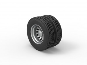 Rear custom wheel of semi truck Version 16 Scale 1 to 25 3D प्रिंट मॉडल