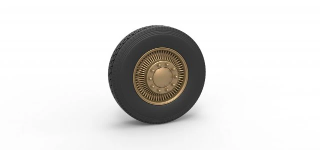Front custom wire wheel of semi truck Scale 1 to 25 3D Print Model .c4d .max .obj .3ds .fbx .stl .blend 