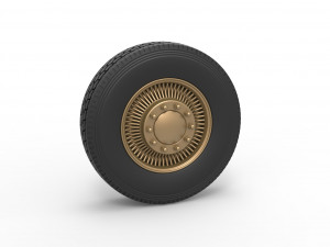 Front custom wire wheel of semi truck Scale 1 to 25 3D Print Model
