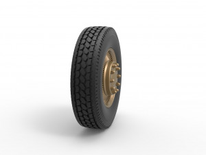Front custom wire wheel of semi truck Scale 1 to 25 3D Print Model