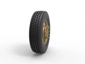 Front custom wire wheel of semi truck Scale 1 to 25 3D Print Model