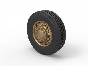 Front custom wire wheel of semi truck Scale 1 to 25 3D Print Model
