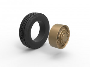 Front custom wire wheel of semi truck Scale 1 to 25 3D Print Model