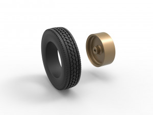 Front custom wire wheel of semi truck Scale 1 to 25 3D Print Model