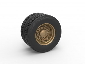Rear custom wire wheel of semi truck Scale 1 to 25 3D Принт Модель
