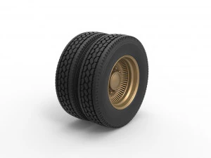 Rear custom wire wheel of semi truck Scale 1 to 25 3D Print Model