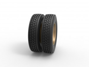 Rear custom wire wheel of semi truck Scale 1 to 25 Model do druku 3D