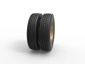 Rear custom wire wheel of semi truck Scale 1 to 25 3D Print Model