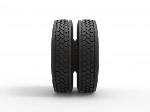 Rear custom wire wheel of semi truck Scale 1 to 25 3D Print Model