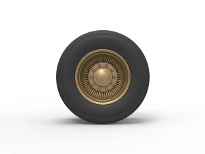 Rear custom wire wheel of semi truck Scale 1 to 25 3D Print Model