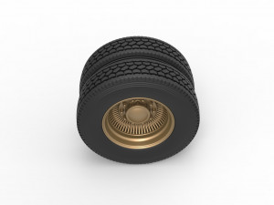 Rear custom wire wheel of semi truck Scale 1 to 25 Model do druku 3D