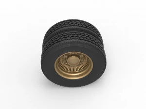 Rear custom wire wheel of semi truck Scale 1 to 25 3D Print Model