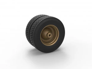 Rear custom wire wheel of semi truck Scale 1 to 25 3D Print Model