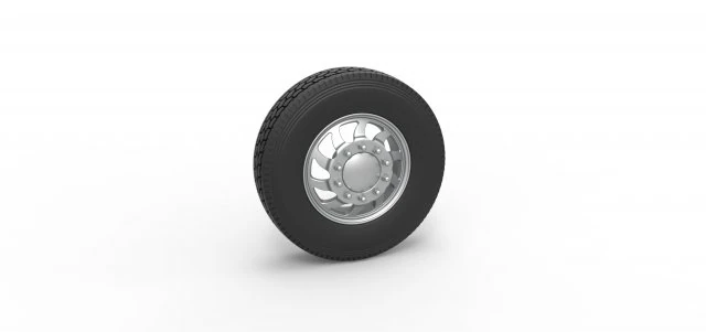 Front custom wheel of semi truck Version 17 Scale 1 to 25 3D Print Model .c4d .max .obj .3ds .fbx .stl .blend