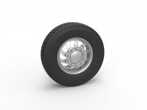 Ruota anteriore personalizzata del semirimorchio Versione 17 Scala da 1 a 25 Modello di stampa 3D