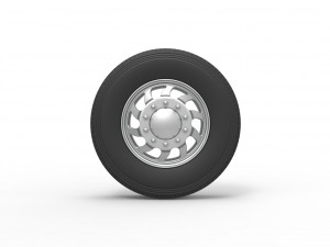 Front custom wheel of semi truck Version 17 Scale 1 to 25 3Dプリントモデル