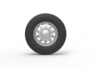 Front custom wheel of semi truck Version 17 Scale 1 to 25 3D Print Model