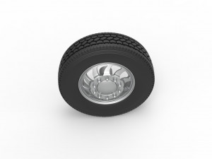 Front custom wheel of semi truck Version 17 Scale 1 to 25 3Dプリントモデル