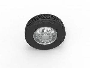 Front custom wheel of semi truck Version 17 Scale 1 to 25 3D Print Model