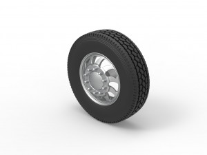 Front custom wheel of semi truck Version 17 Scale 1 to 25 3Dプリントモデル
