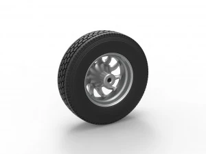 Front custom wheel of semi truck Version 17 Scale 1 to 25 3D Print Model