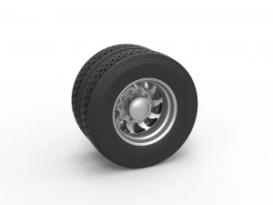 Ruota posteriore personalizzata del semirimorchio Versione 17 Scala da 1 a 25 Modello di stampa 3D