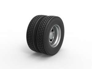 Rear custom wheel of semi truck Version 17 Scale 1 to 25 3D Принт Модель