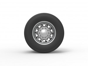 Rear custom wheel of semi truck Version 17 Scale 1 to 25 3D Принт Модель
