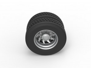 Rear custom wheel of semi truck Version 17 Scale 1 to 25 3D Принт Модель